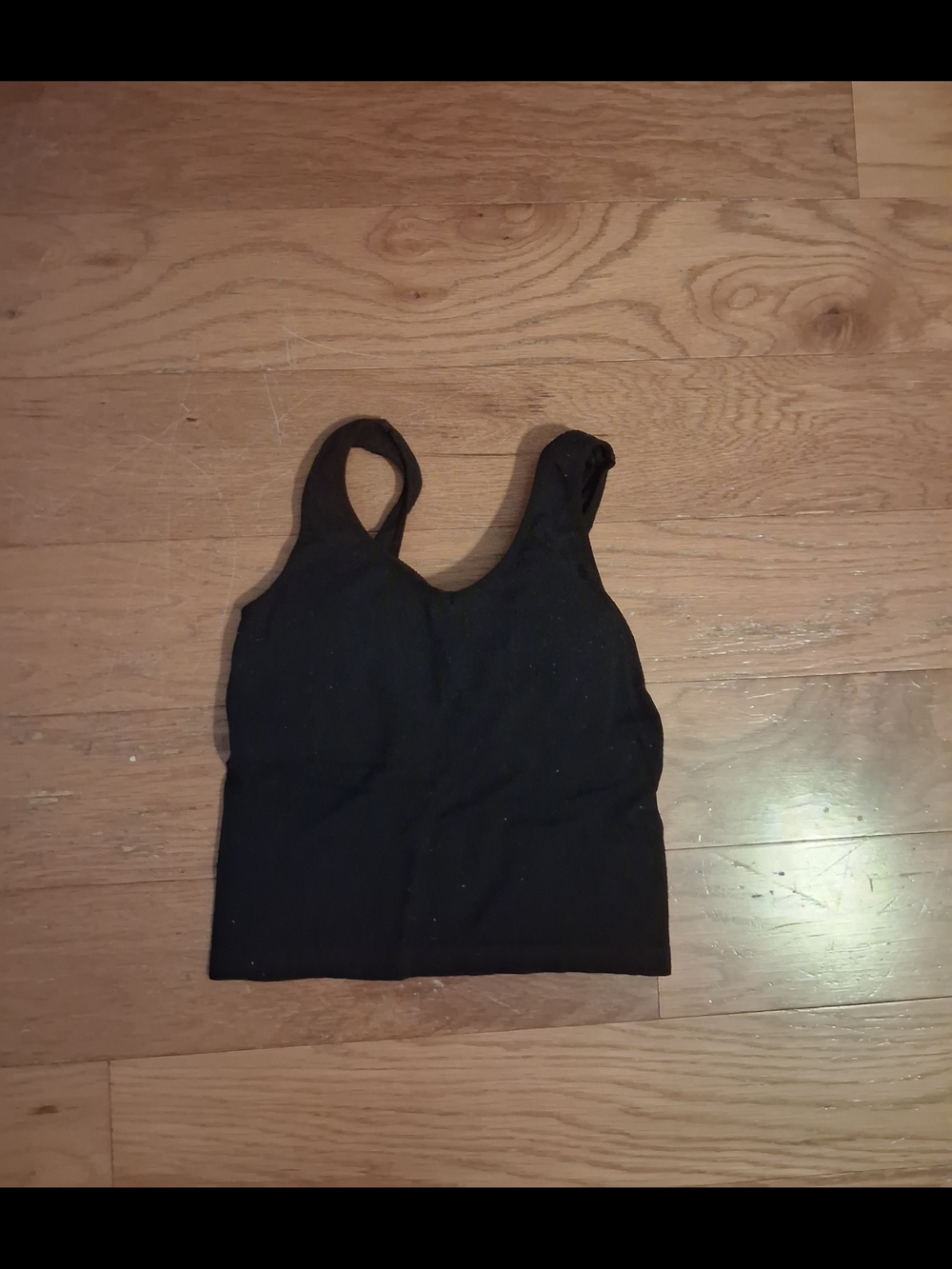 Fashion Nova Black Ribbed Tank Crop Top, Built In Bra